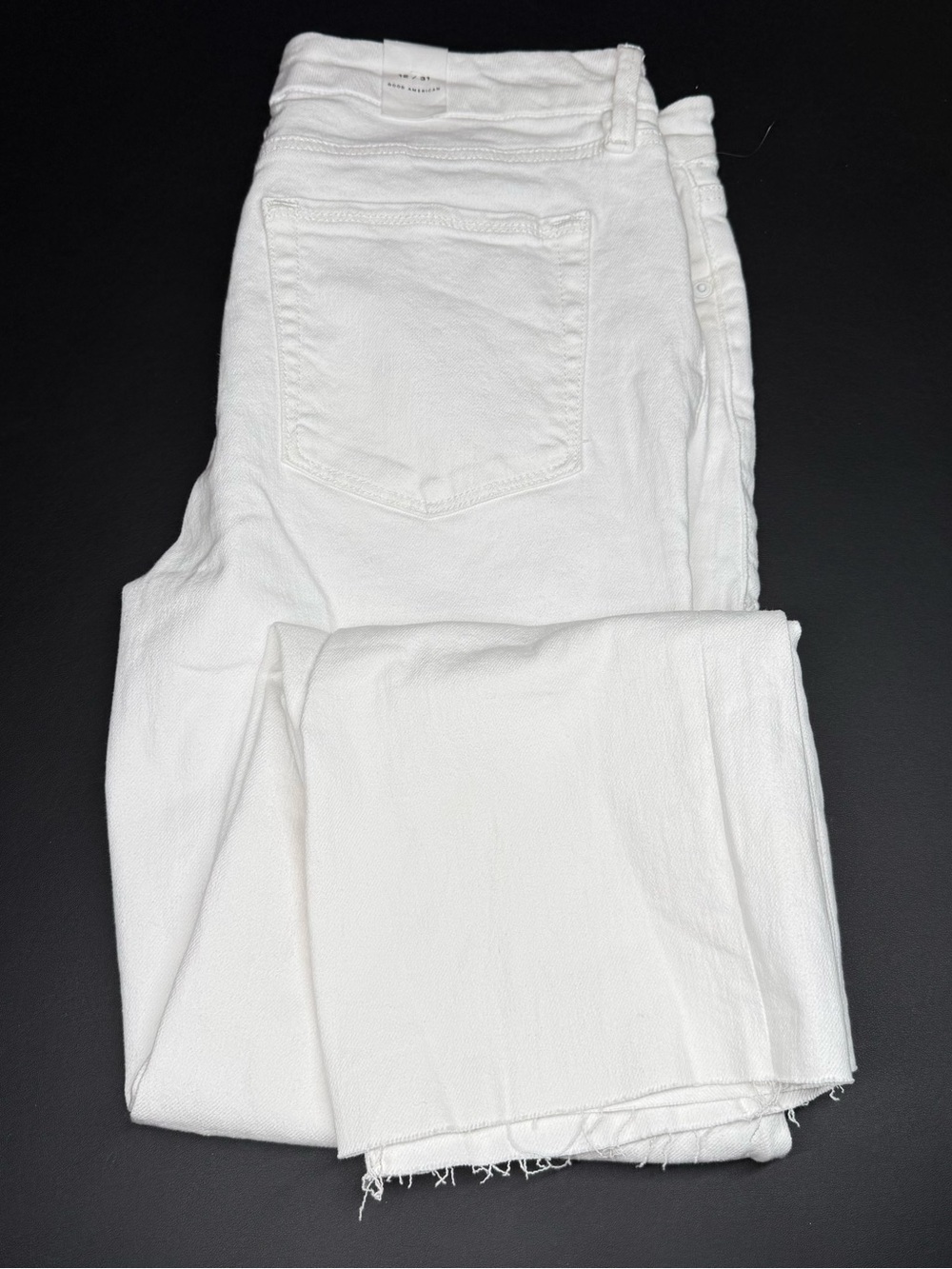 Good American White Straight-Leg Jeans